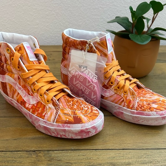 Vans Orange and Pink Marbled Collina Strada High-Top Sneakers Limited Edition - Picture 1 of 8